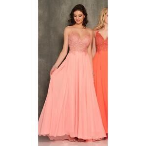 NEW DAVE & JOHNNY prom dress in coral
